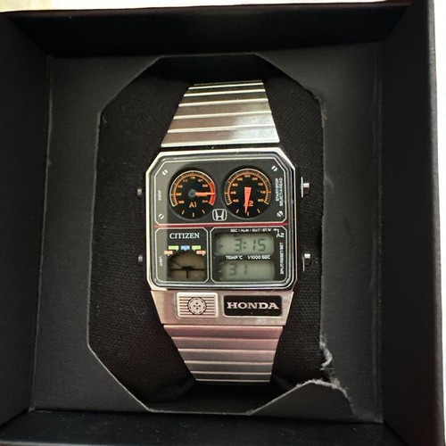 LIMITED black Honda × CITIZEN ANA-DIGI TEMP Prelude Model wrist Watch - Picture 3 of 8
