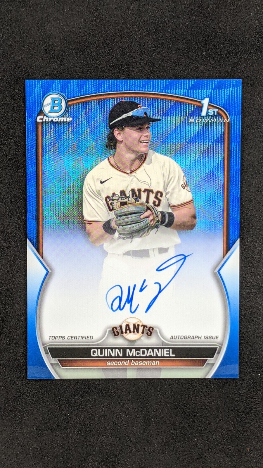 QUINN MCDANIEL 2023 Bowman Draft Chrome Auto #CDA-QMC Blue Wave /150 Giants