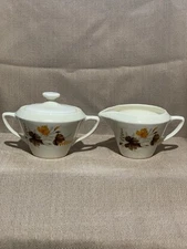 Vintage Salem China Sugar And Creamer Bowls. Woodhue Pattern.