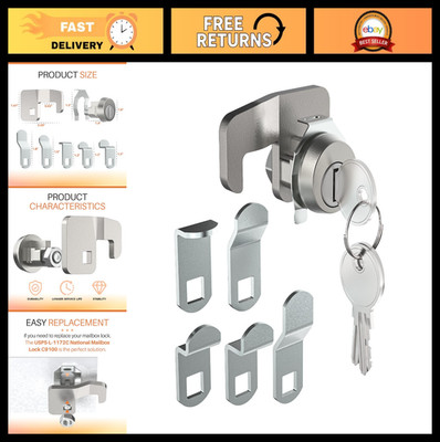 Mailbox Lock Replacement with 3 Keys & 6 Locking Tabs - Fits USPS C9100 Model