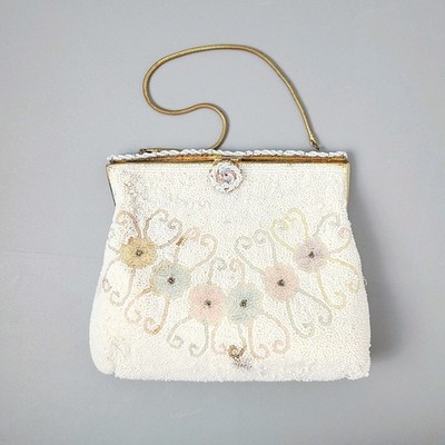 Walborg Womens Bag Made In Belgium Handmade 30s 40s Pastel Beaded Vintage-Read