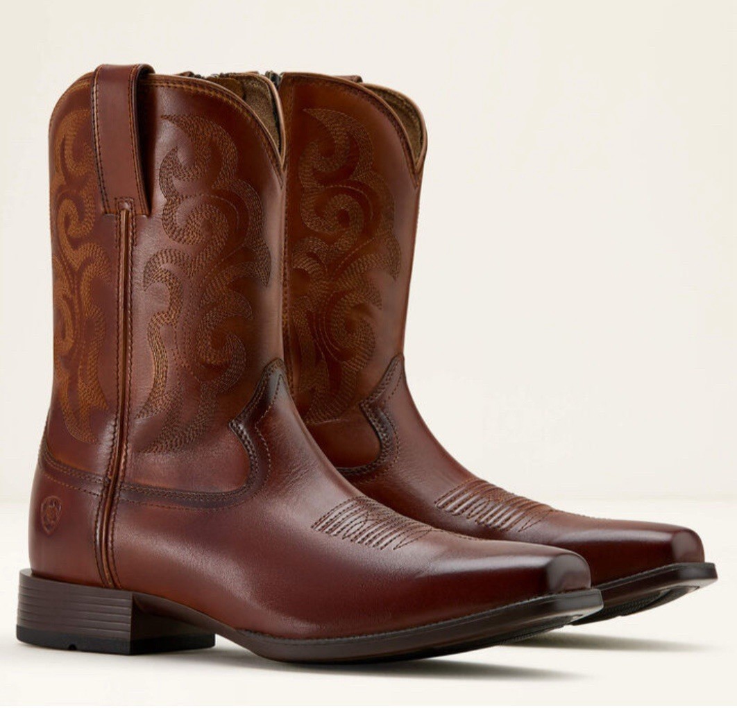 Ariat Mens Bodie Bitter Brown Square Toe Western Boot Size 11 D New 10061149