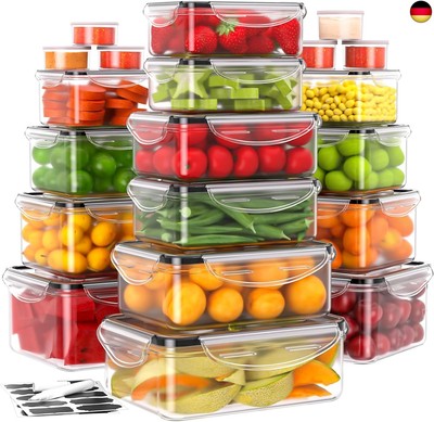 JSCORES 40er Frischhaltedosen mit Deckel Vorratsdosen Set(20 Behälter+20 
