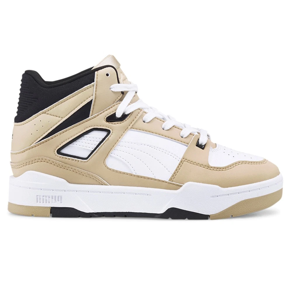 Sneakers PUMA Slipstream Mid traforate logo stringate donna beige scarpe casual