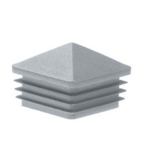 Zierstopfen 100x100mm f&uuml;r Vierkantrohre Quadratstopfen Grau Endkappen