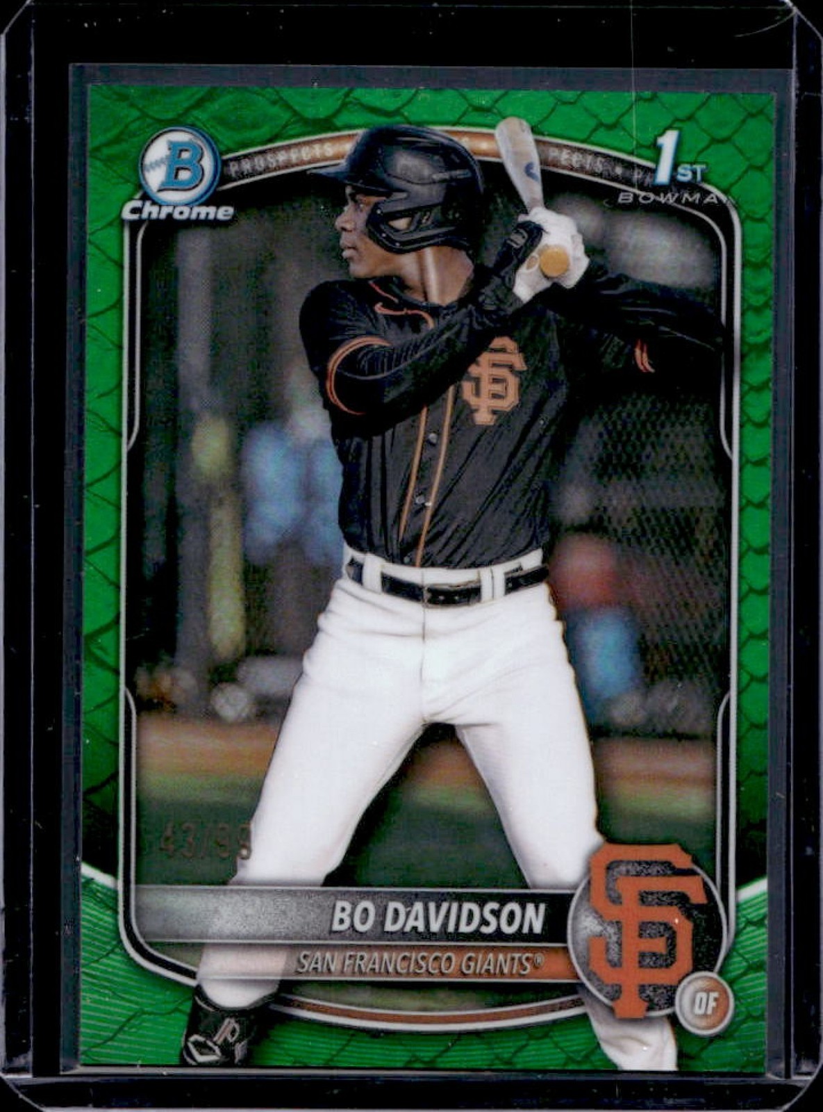 2025 Bowman Chrome Bo Davidson Reptilian Green Refractor 1st #43/99