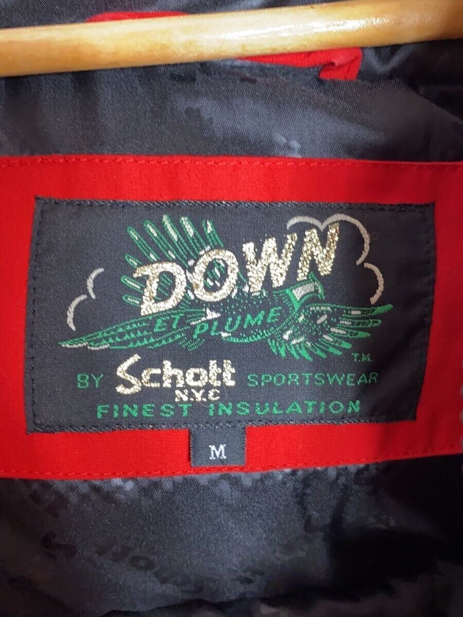 Schott Down Jacket M Red Polyester Solid - image 3