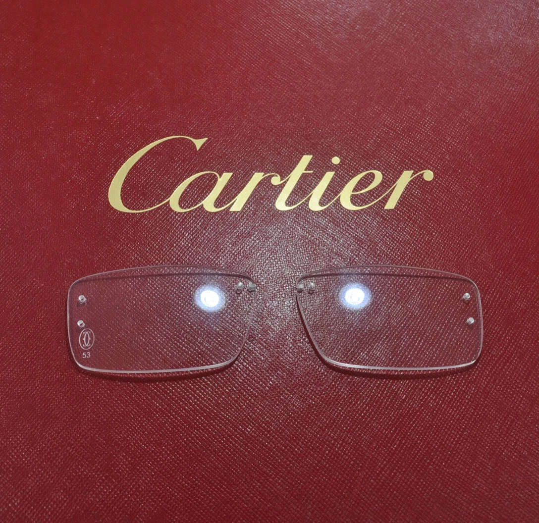 Cartier Rimless Replacement Lenses C Decor Metal Piccadilly Big C Lens 53 Lens