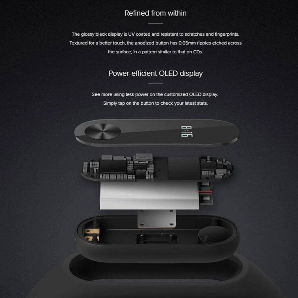 XIAOMI MI 2 SMART WATCH AND HEART RATE MONITOR - BLACK - NEW SEALED - Image 3 of 4