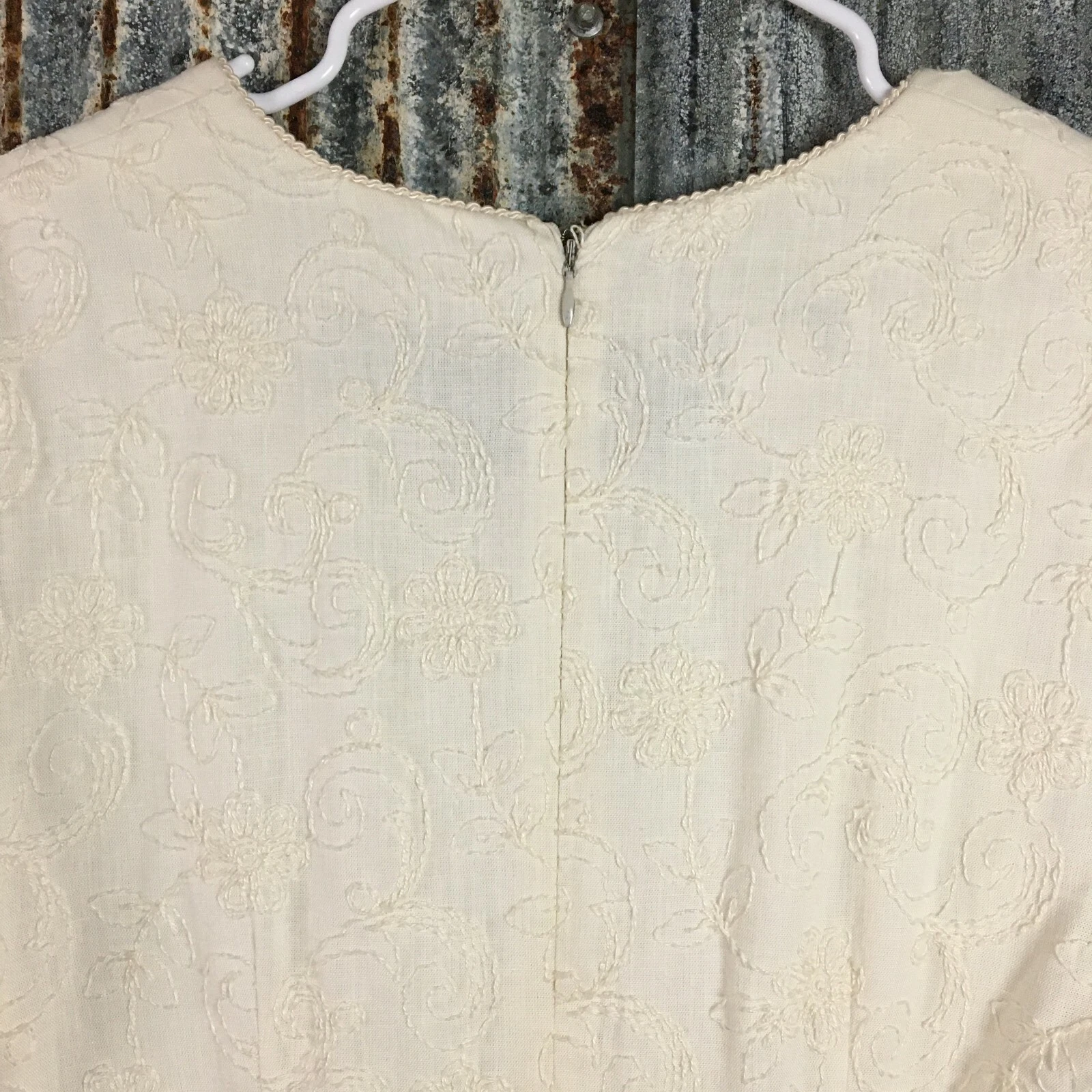 OFF WHITE Abito donna Ricco 10 tubino ricamato vita bassa bianco sporco Molly Ringwa