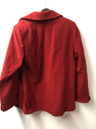Fashion Sa Cashmere & Wool Red Coat Size Eur 46 - Picture 2 of 6