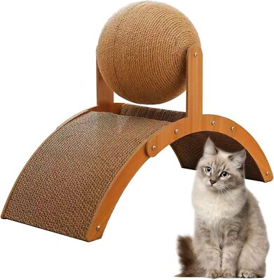 Katzen Kratzbrett Ball Spielzeug Sisal Matte Pad Klettern Kratzer rutschfest natur