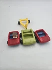 Vintage Playskool 3 Cars Lot & Trailer 1974 EUC