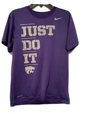 Kids Nike Kansas State Wildcats Dri-fit T-Shirt - Purple- Just Do It - M - GUC