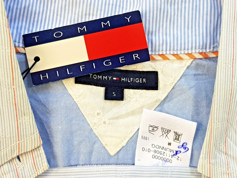 CAMISA DE NOCHE TOMMY HILFIGER Mujer Azul S/S Th Tela Monograma - S - PVP £89 Foto 3 de 4