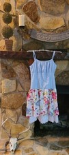 Vtg Y2K Sundress Eyelet Floral Print Layered Dress Cottagecore Sz M Rave City