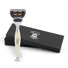 Luxury 5 Edge Razor for Men, Ergonomic Women’s Razor, Body Face Razor, Ivory