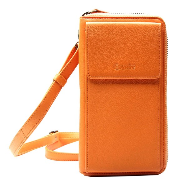 Esquire Peru Phone Wallet Bag GeldböRse Handytasche UmhäNgetasche Orange Neu-image