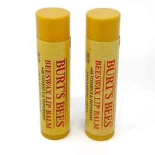 Burt's Bee Lip Care Beeswax Lip Balm CHAPSTICK - ORIGINAL  - NEW LOT OF 2 STICKS