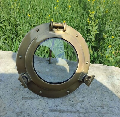 #ad Antique Porthole 12Inches Round Clear Glass Nautical Window Decor $39.25