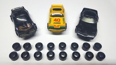 16 457 Tyco Magnum 440X2 AFX G+ Silicone Life Like Slot Car Tires Blk Hard C3