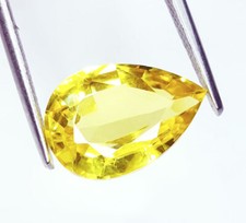 Loose Gemstone Natural Yellow Sapphire CERTIFIED 10 Ct Pear Cut Sapphire Gem R14