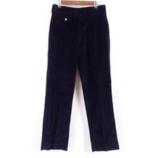 Vintage 70s Womens Crushed Velvet Velor Navy Holiday Pants Size 29x32 Talon Zip