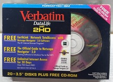 Verbatim Datalife MF 2HD 3.5 Disks 19 w/Free CD-ROM