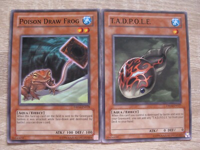 Poison Draw Frosch  DR04-EN028 + T.A.D.P.O.L.E. DR04-EN027  YuGiOh Sammlerkarte