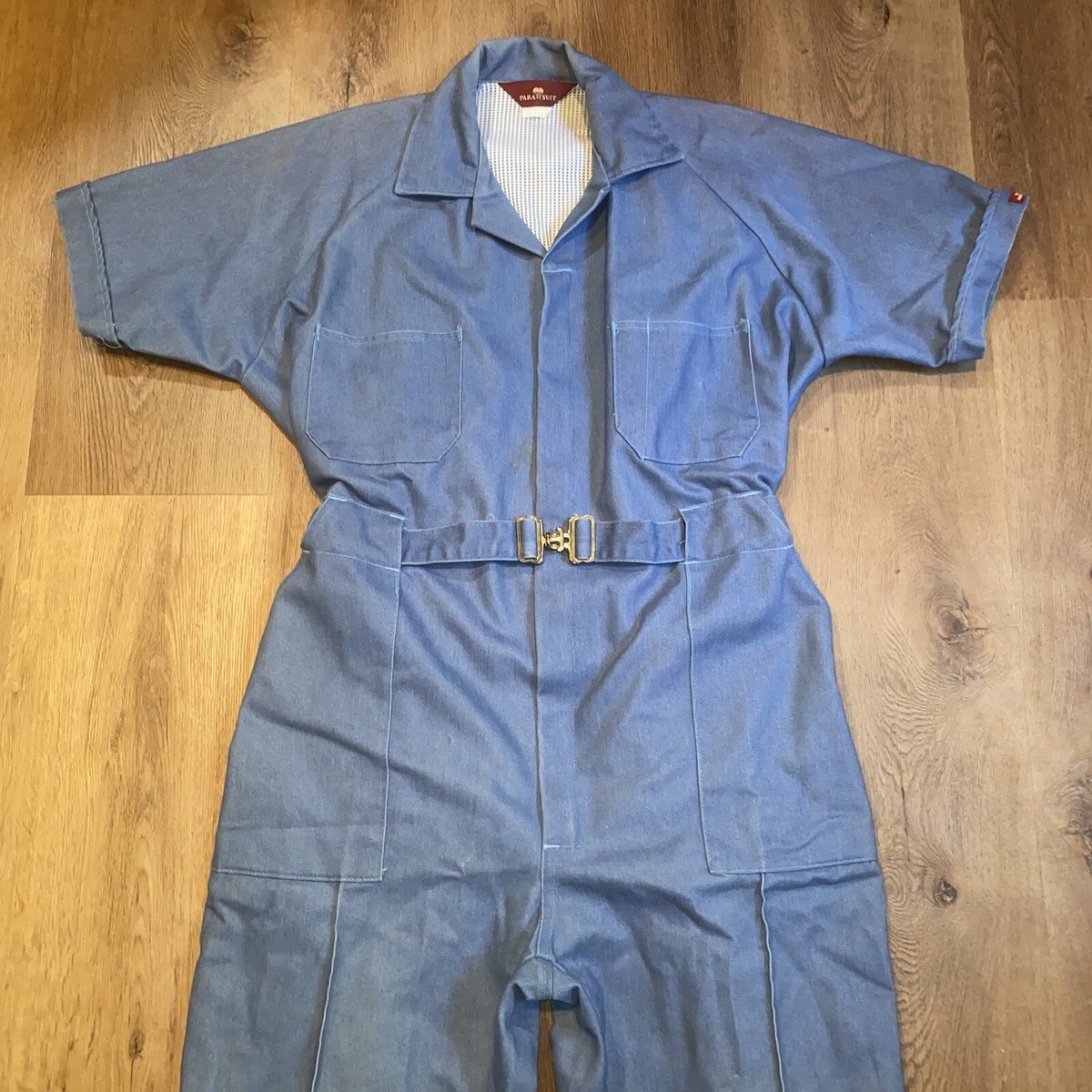 Vtg 60s 70s Denim Jumpsuit One Piece Leisure Jump suit Para