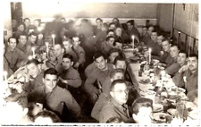 RPPC Soldiers Mess Hall Holiday Meal, Undisclosed Location, Unsent Postcard