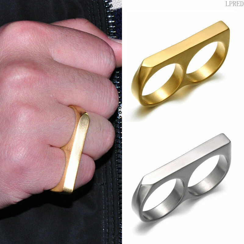 Mens double ring sale