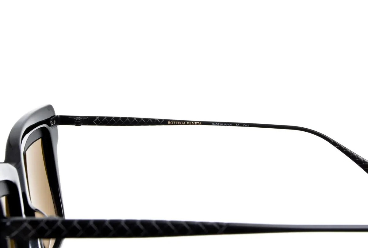 BOTTEGA VENETA NWT BV0074S 002 BLACK BROWN CAT EYE SUNGLASSES. 53mm Bottega Veneta Cat Eye Sunglasses for Women for sale | eBay main image 3