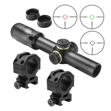 NcSTAR 1-6X24 LPVO 30mm Glass Etched Rifle Scope + Mounts fits Picatinny Rails