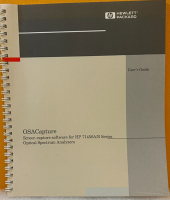 HP / Agilent 70950-90054 1995 OSACapture Screen Capture Software User's Guide.
