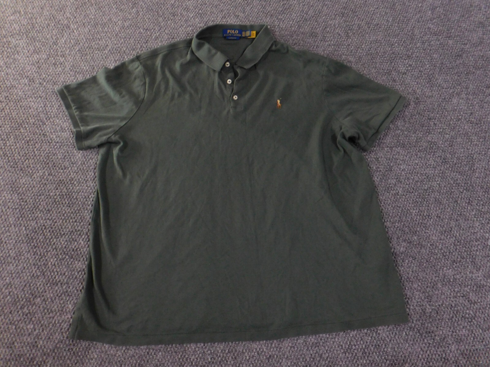 Polo Ralph Lauren camicia uomo XXL verde pony vestibilità classica classica moderna bottone