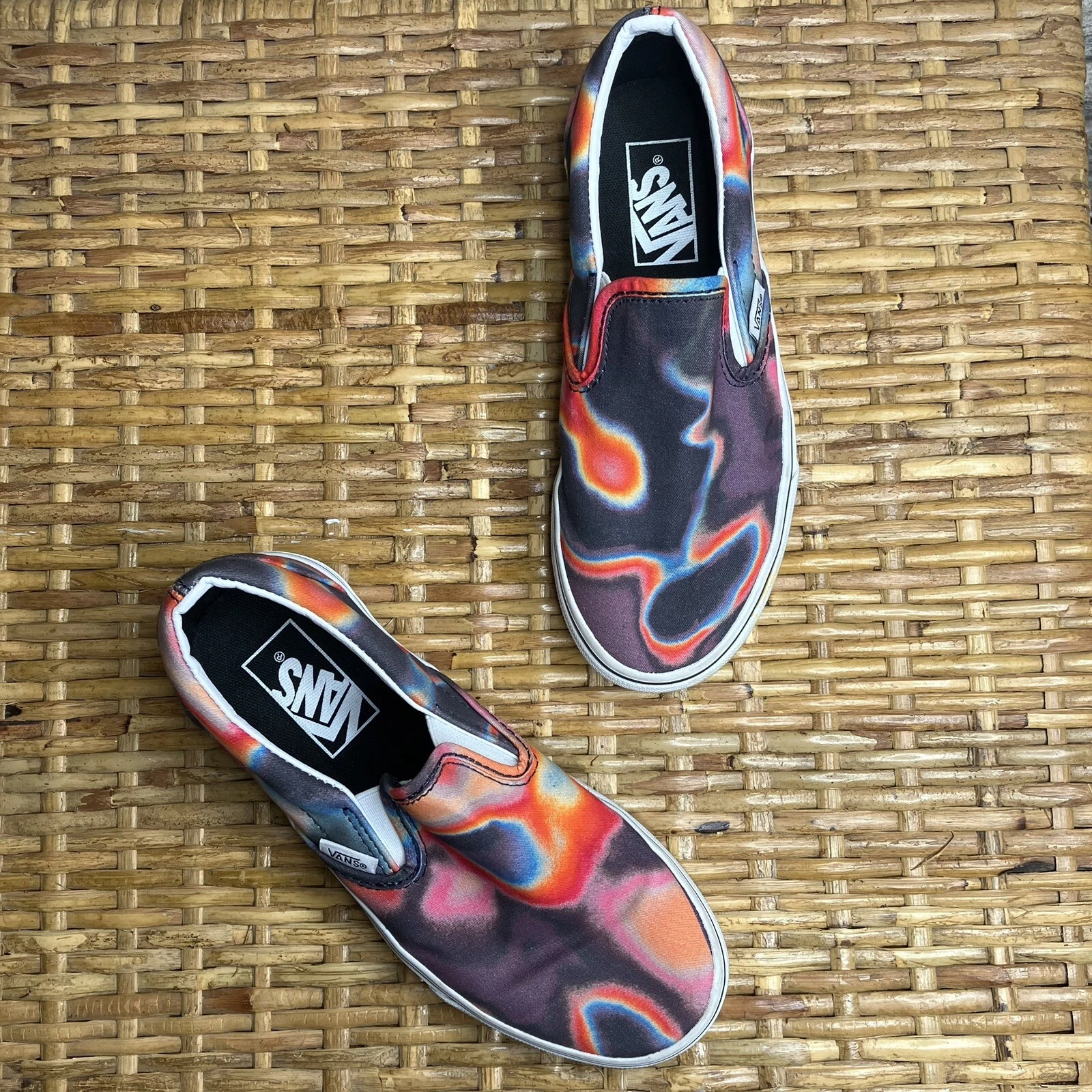 Vans Slip On Sneakers Donna Taglia 5.5 Multicolore Astratto Cool Scarpa Piatta