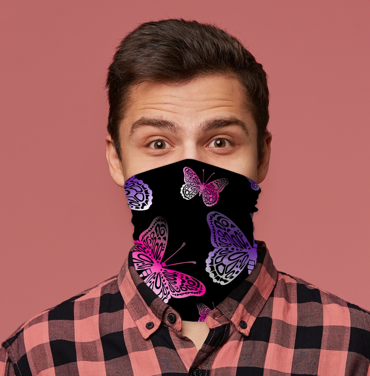 Bonita Mariposa Diseño Mascarilla Calentador de Cuello Bufanda Motociclista