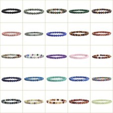 6mm Fashion round gemstone beads stretchable bracelet 6.5"