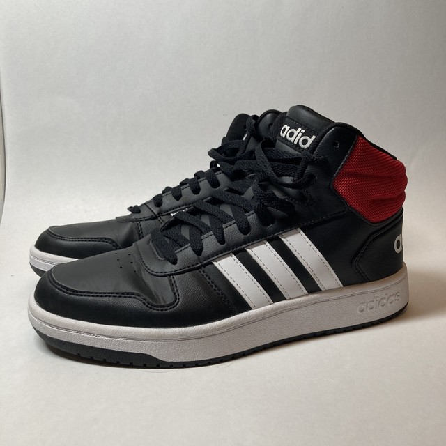 adidas Hoops 2.0 Mid Core Black Scarlet 