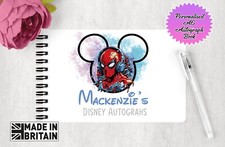 Personalised Disney Autograph Book Spiderman Disneyland Marvel Autograph Book v2