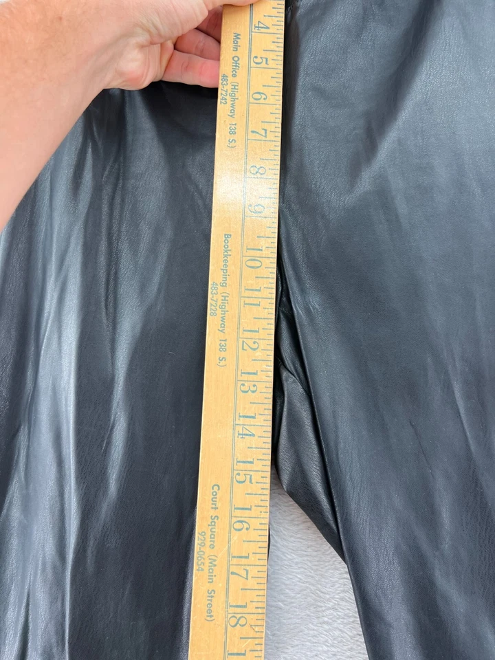 Pantalones de Colección Lauren Ralph Lauren Para Mujer Talla 14 Negros Imitación Cuero Leggings Elastizados Foto 3 de 4