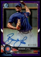 Brendon Little Card 2018 Bowman Chrome Prospect Autographs Purple Ref #BCPABL 