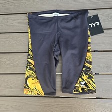 TYR Durafast Oil Slick Yellow/black Men's Boy's Swim Jammer Size 28 New
