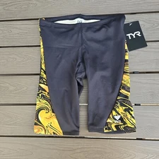TYR  Durafast Oil Slick Yellow/black Men's Boy's Swim Jammer Size 28 New