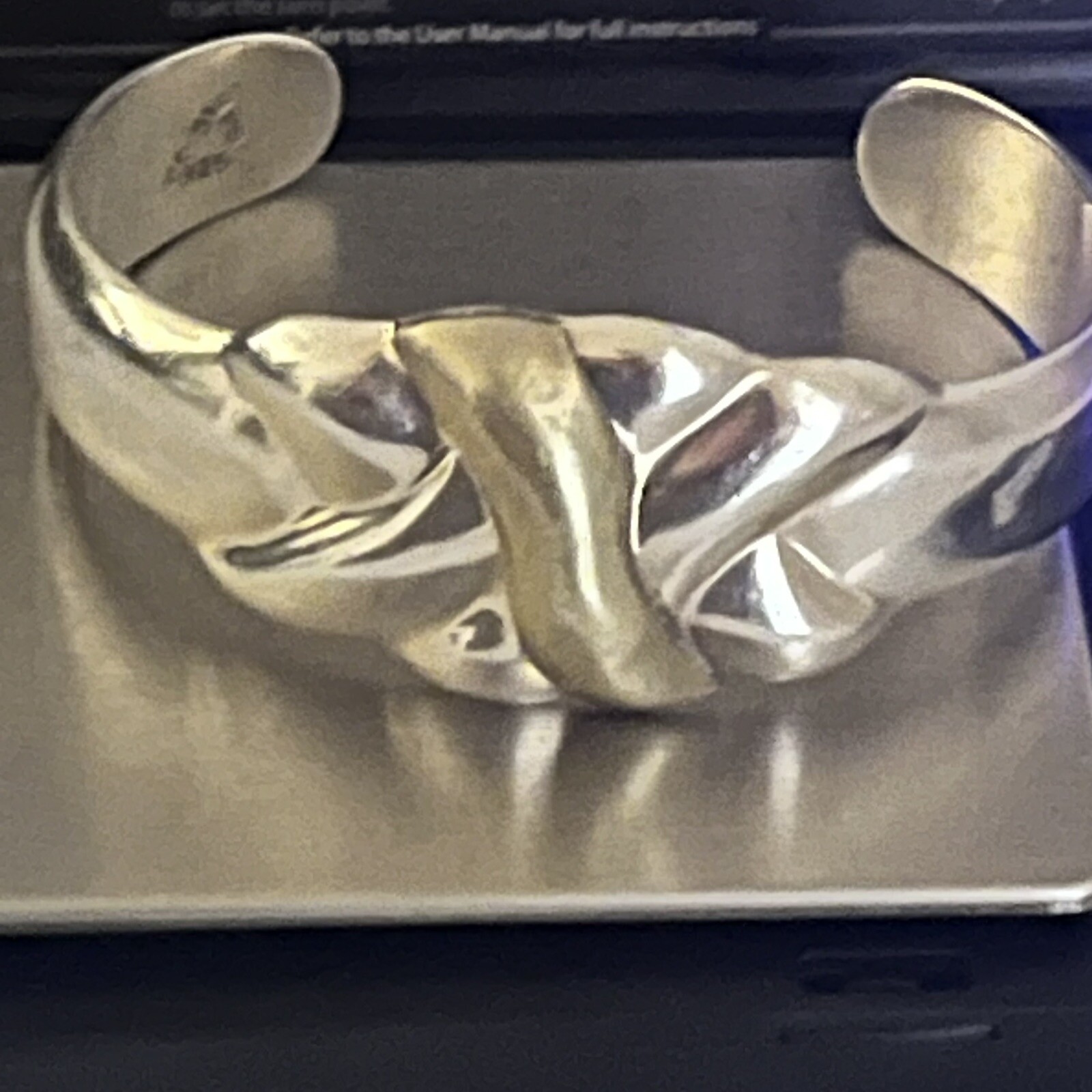 Sterling Silver Two-tone Braid Cuff Bracelet  TC-… - image 11