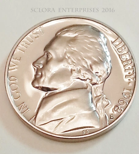 Photo of a 1968-S Jefferson Nickel Proof from an eBay listing that sold on Jul 18, 2026