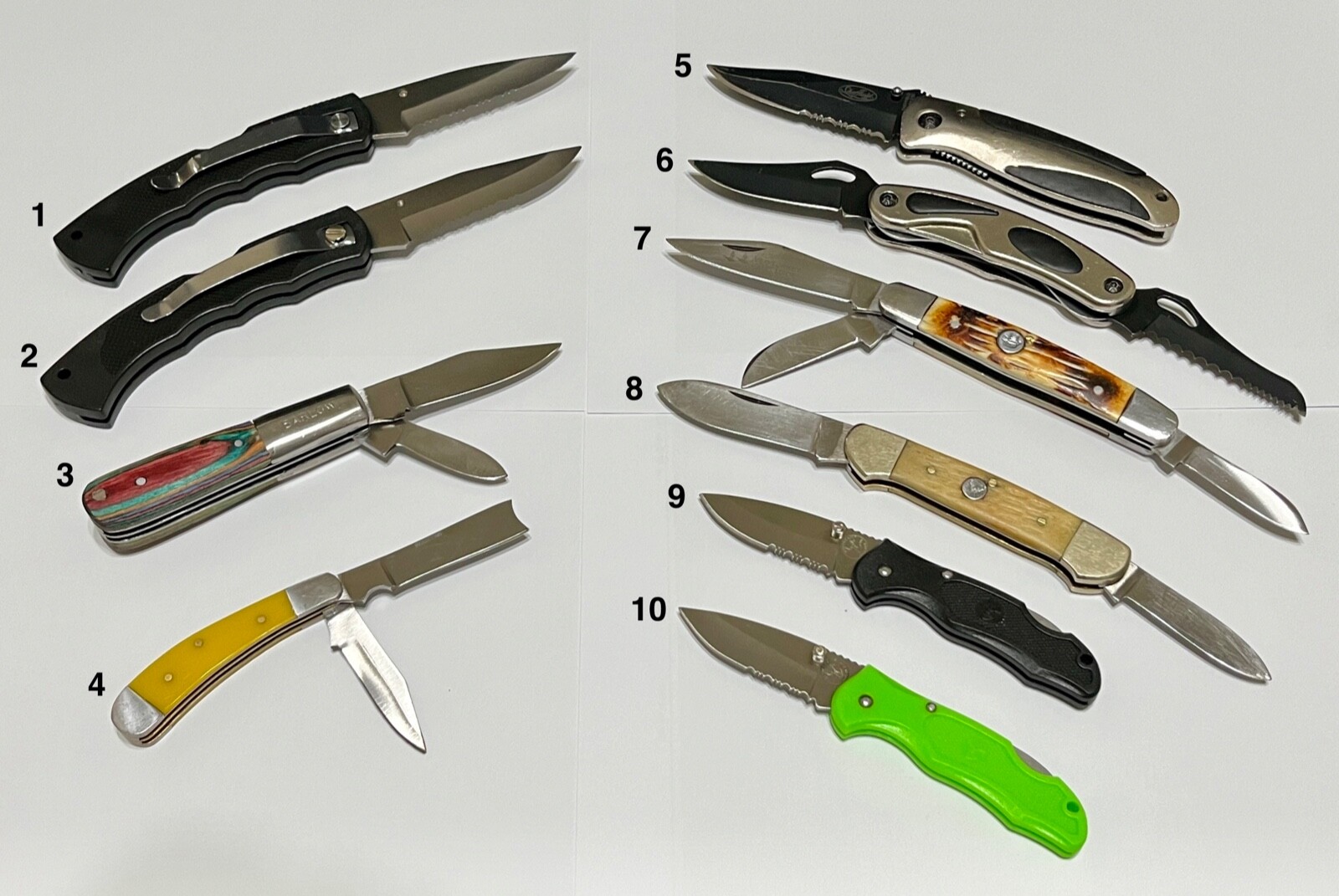 Lot of 10 Various Used Pocket Knives eBay