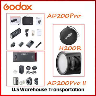 US Godox H200R Ring Flash Head For AD200PRO AD200 Pro II Pocket Flash Speedlite