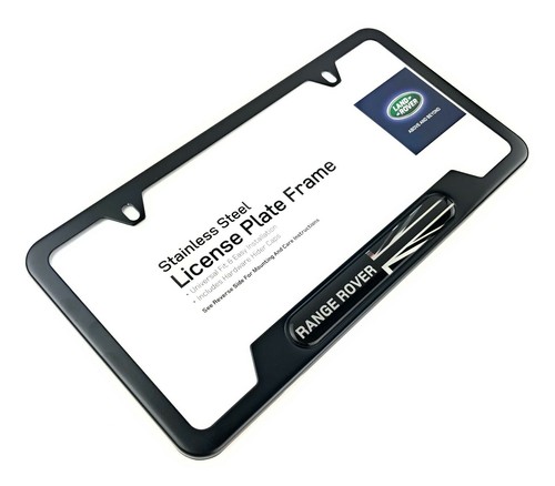 Range Rover Black Union Jack Black Steel License Plate Frame Genuine LRN61610 - Picture 3 of 5